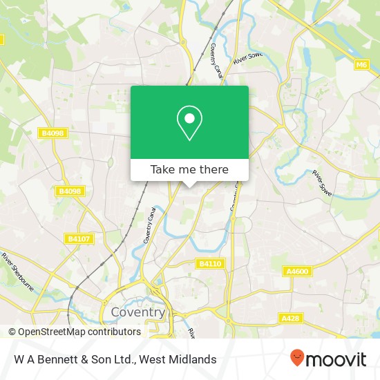 W A Bennett & Son Ltd. map