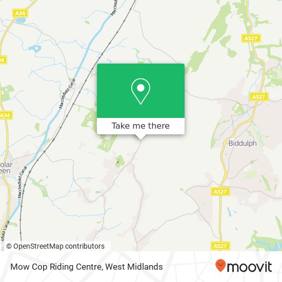 Mow Cop Riding Centre map