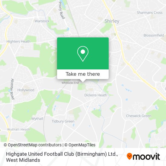 Highgate United Football Club (Birmingham) Ltd. map
