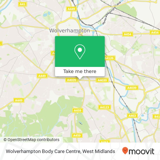 Wolverhampton Body Care Centre map