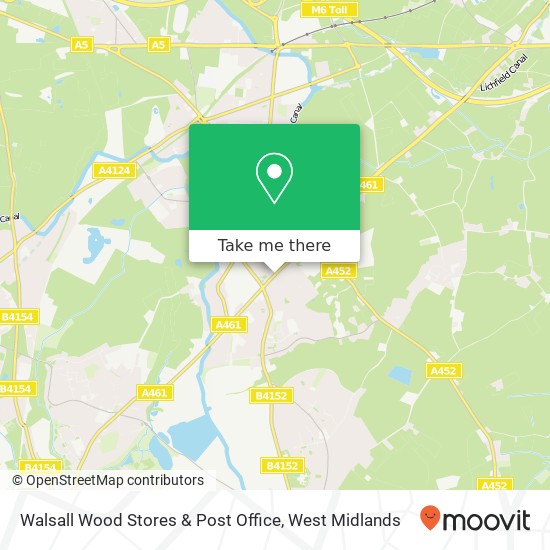 Walsall Wood Stores & Post Office map