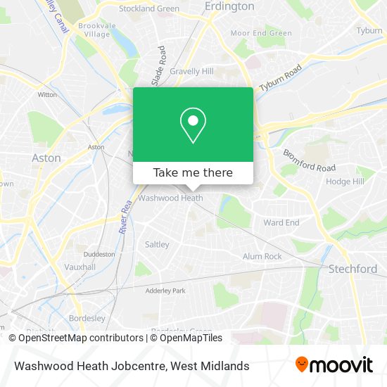 Washwood Heath Jobcentre map