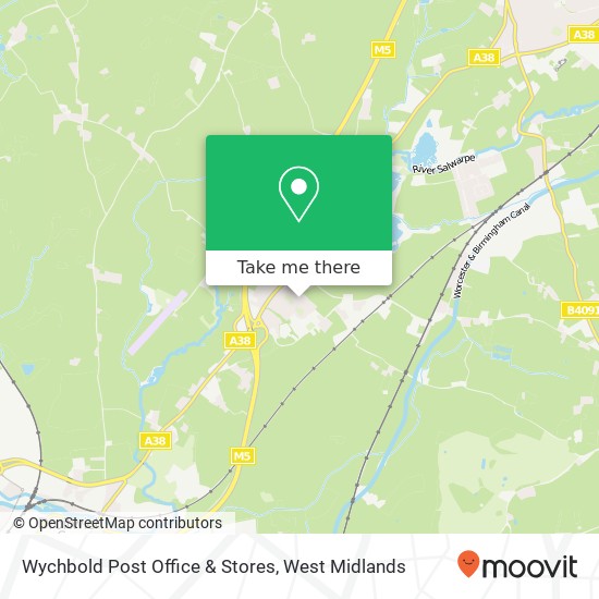 Wychbold Post Office & Stores map
