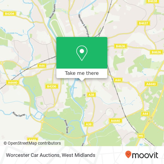 Worcester Car Auctions map