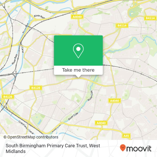 South Birmingham Primary Care Trust map