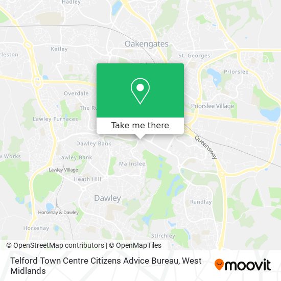 Telford Town Centre Citizens Advice Bureau map