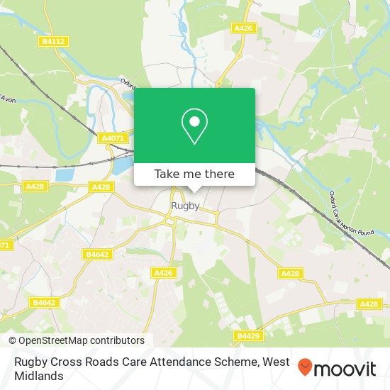 Rugby Cross Roads Care Attendance Scheme map