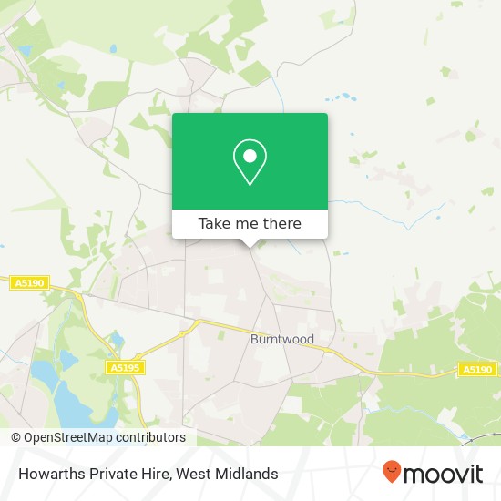 Howarths Private Hire map