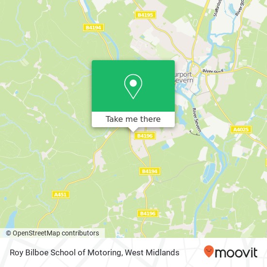 Roy Bilboe School of Motoring map