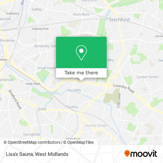 How to get to Lisa's Sauna in Tyseley & Hay Mills by Bus or Train?