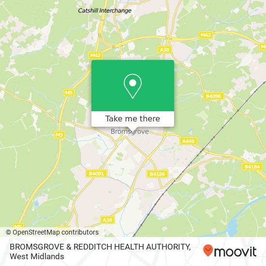 BROMSGROVE & REDDITCH HEALTH AUTHORITY map