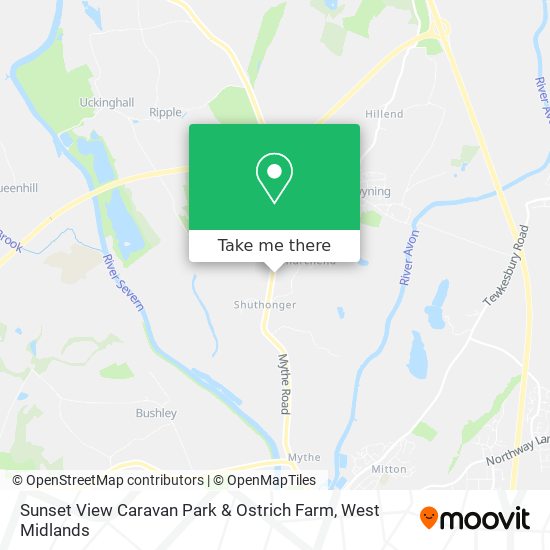 Sunset View Caravan Park & Ostrich Farm map