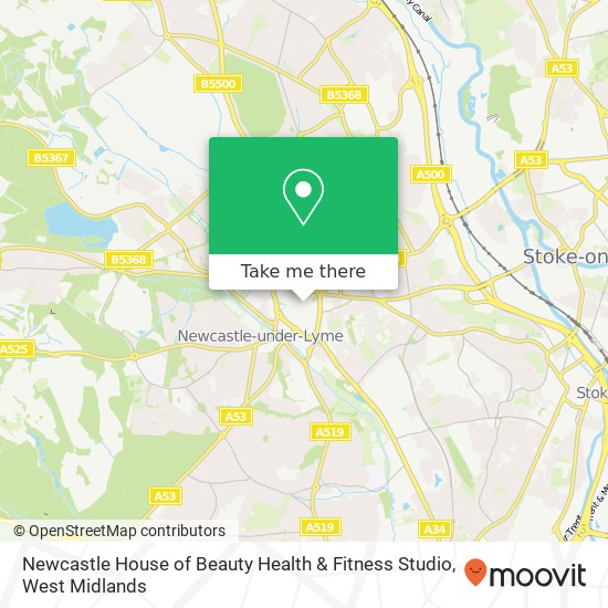 Newcastle House of Beauty Health & Fitness Studio map