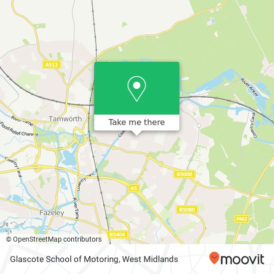 Glascote School of Motoring map