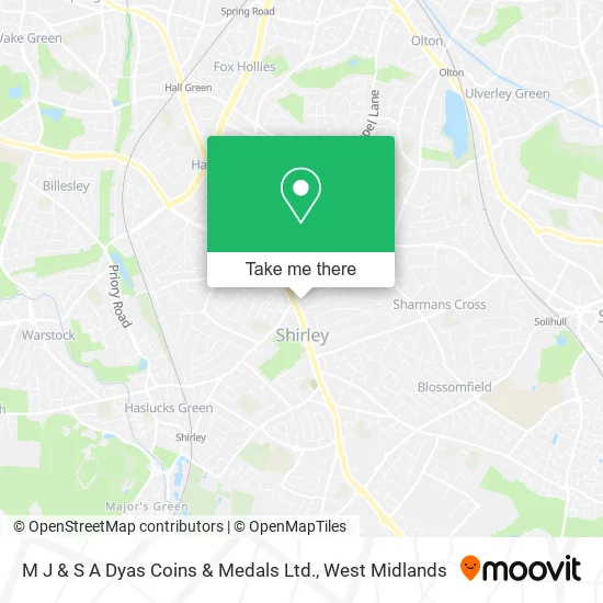 M J & S A Dyas Coins & Medals Ltd. map