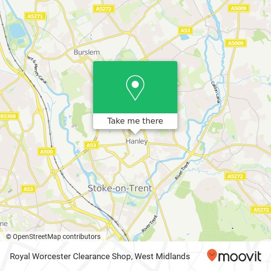 Royal Worcester Clearance Shop map