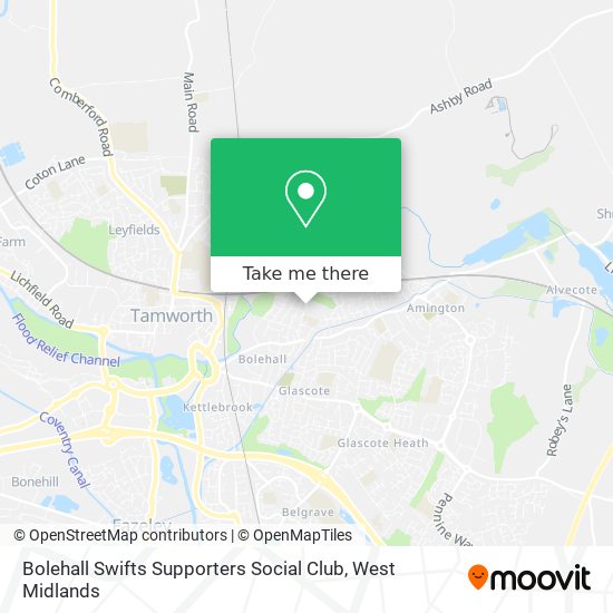 Bolehall Swifts Supporters Social Club map