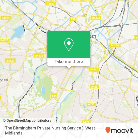 The Birmingham Private Nursing Service ) map