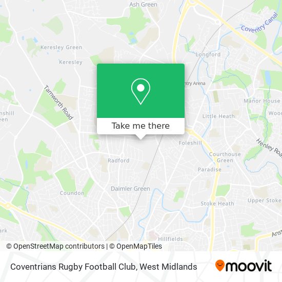 Coventrians Rugby Football Club map