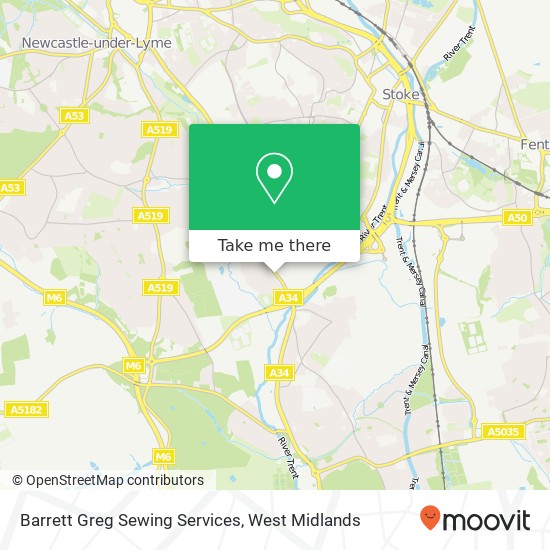 Barrett Greg Sewing Services map