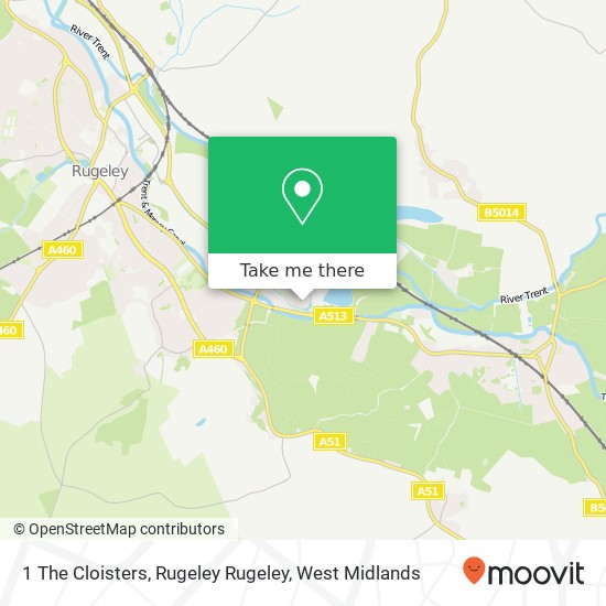 1 The Cloisters, Rugeley Rugeley map