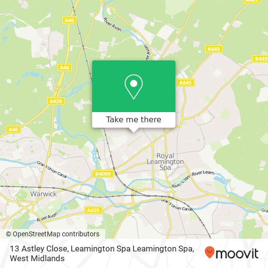 13 Astley Close, Leamington Spa Leamington Spa map