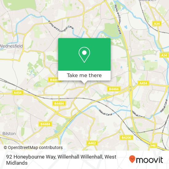 92 Honeybourne Way, Willenhall Willenhall map