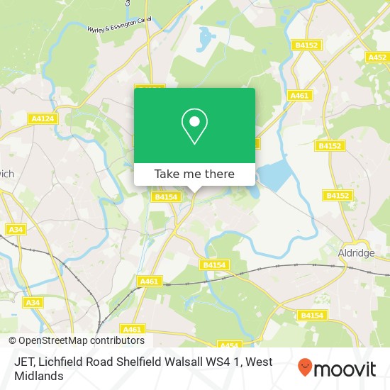 JET, Lichfield Road Shelfield Walsall WS4 1 map