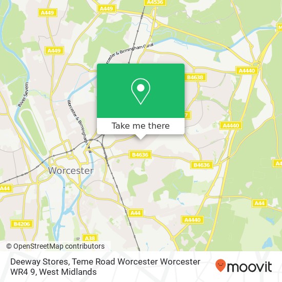 Deeway Stores, Teme Road Worcester Worcester WR4 9 map