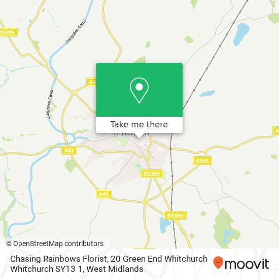 Chasing Rainbows Florist, 20 Green End Whitchurch Whitchurch SY13 1 map