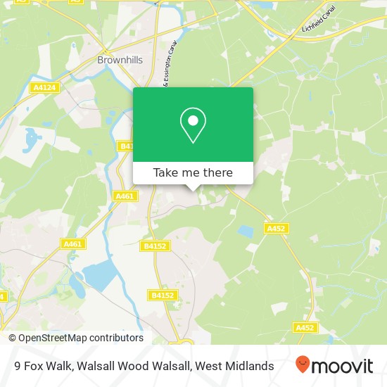 9 Fox Walk, Walsall Wood Walsall map