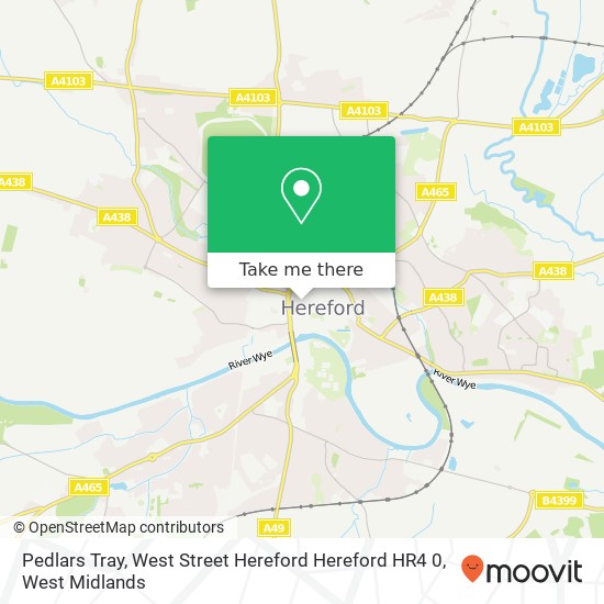 Pedlars Tray, West Street Hereford Hereford HR4 0 map