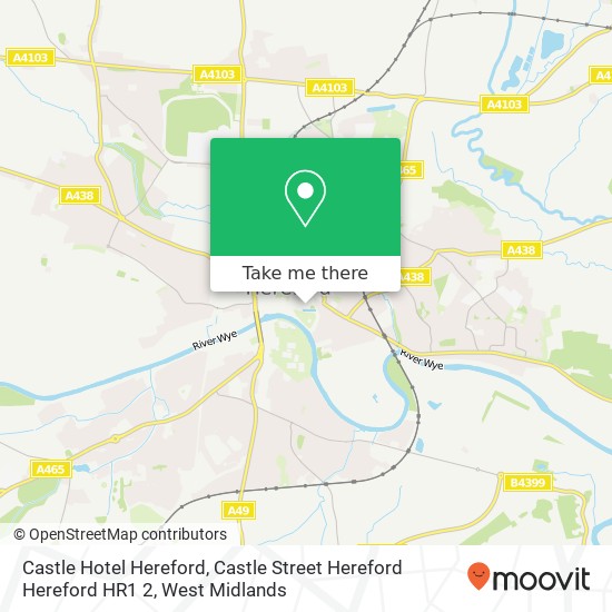 Castle Hotel Hereford, Castle Street Hereford Hereford HR1 2 map