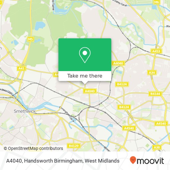 A4040, Handsworth Birmingham map