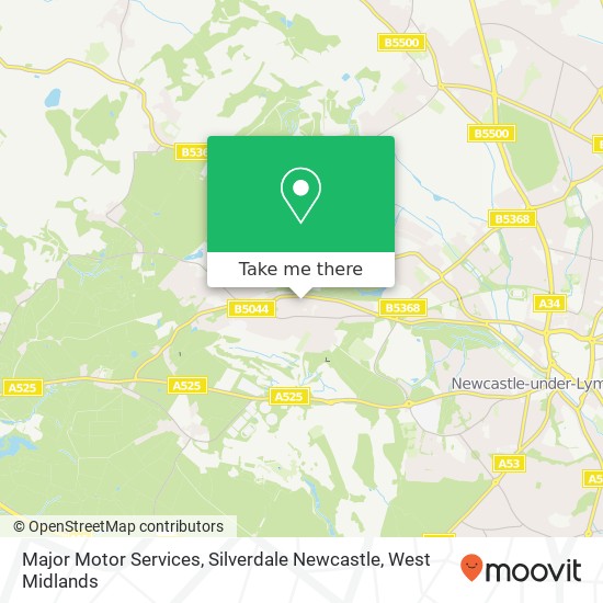 Major Motor Services, Silverdale Newcastle map