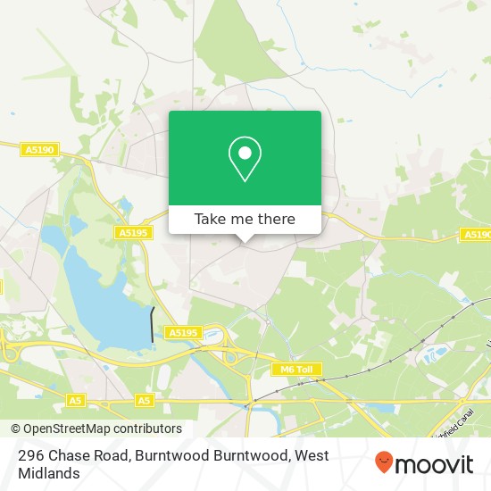 296 Chase Road, Burntwood Burntwood map