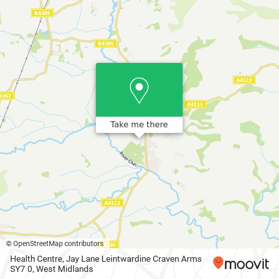 Health Centre, Jay Lane Leintwardine Craven Arms SY7 0 map