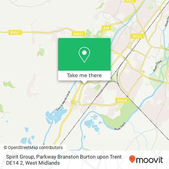 Spirit Group, Parkway Branston Burton upon Trent DE14 2 map