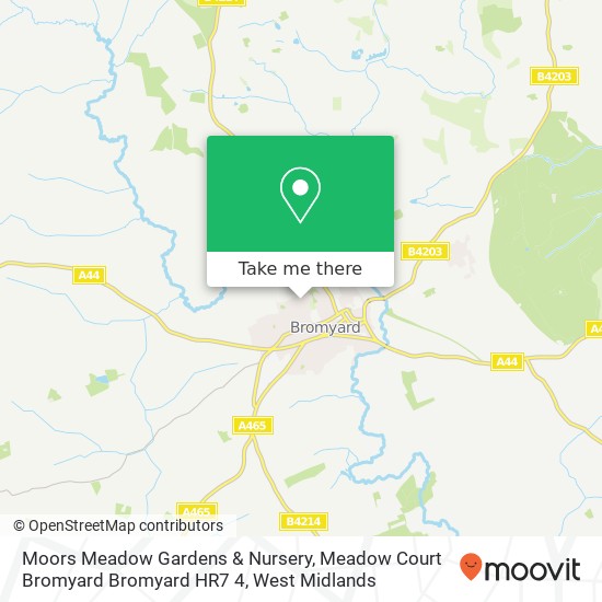 Moors Meadow Gardens & Nursery, Meadow Court Bromyard Bromyard HR7 4 map