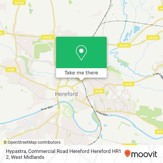 Hypaxtra, Commercial Road Hereford Hereford HR1 2 map