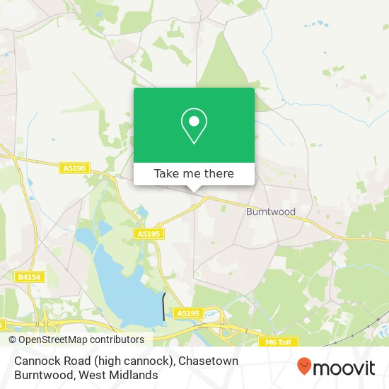 Cannock Road (high cannock), Chasetown Burntwood map