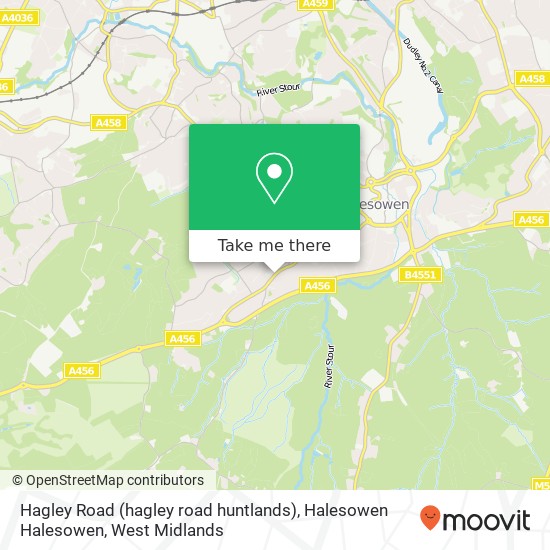 Hagley Road (hagley road huntlands), Halesowen Halesowen map