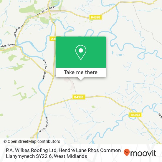 P.A. Wilkes Roofing Ltd, Hendre Lane Rhos Common Llanymynech SY22 6 map