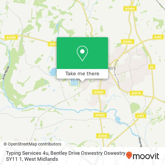 Typing Services 4u, Bentley Drive Oswestry Oswestry SY11 1 map