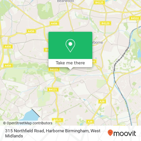 315 Northfield Road, Harborne Birmingham map