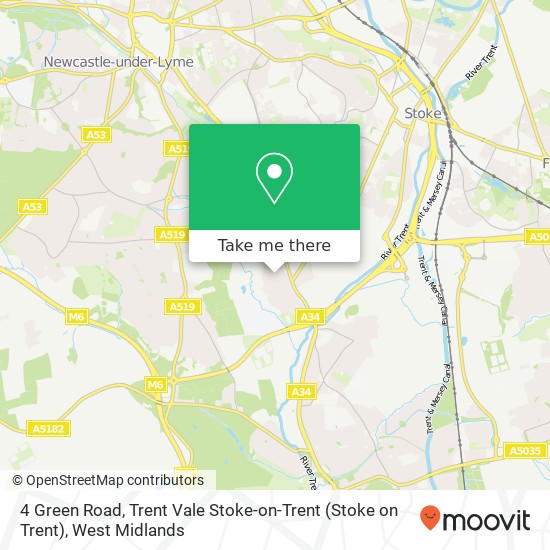 4 Green Road, Trent Vale Stoke-on-Trent (Stoke on Trent) map
