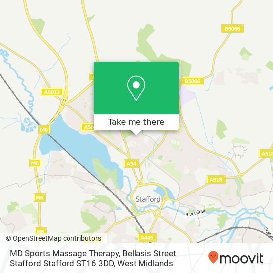 MD Sports Massage Therapy, Bellasis Street Stafford Stafford ST16 3DD map