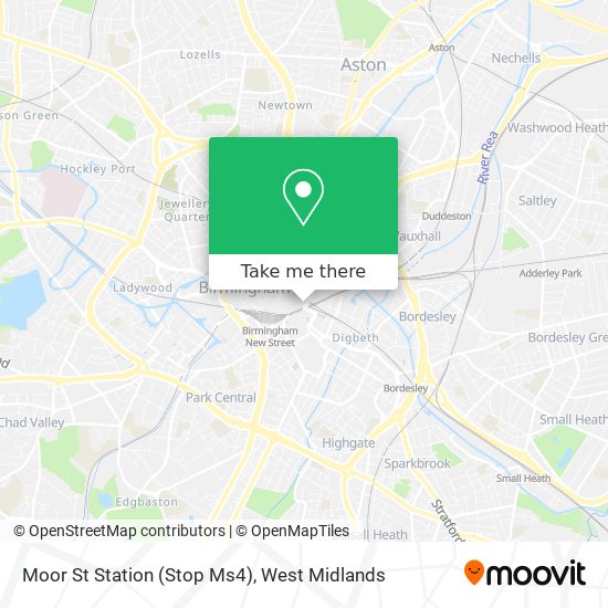Moor St Station (Stop Ms4) map