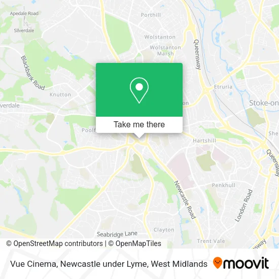 Vue Cinema, Newcastle under Lyme map