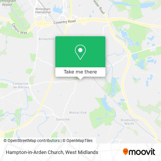 Hampton-in-Arden Church map
